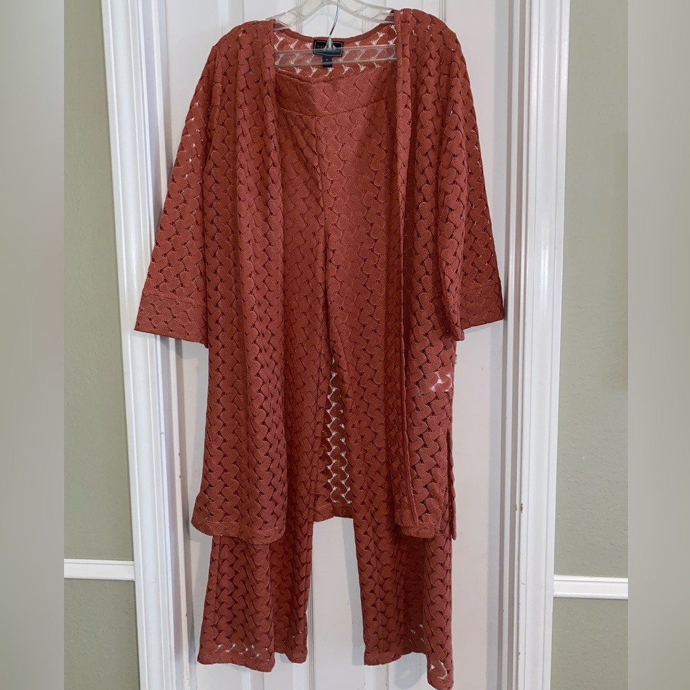 G by Giuliana Textured Two Piece Set in Rust